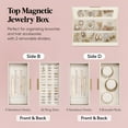 thumbnail image 4 of 360° Rotating Jewelry Box, Top Magnetic Box wth Mirror, 2 Sides Plus 2 Large Drawers, Jewelry Organizer and Storage Case for Ring Necklace Earring Bracelet, Gift Idea, Creamy White, 4 of 8