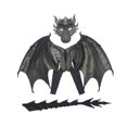 thumbnail image 2 of Disfraz de ala de dragón para niños Juego de cubierta de cara de cola Disfraz de Halloween Ligero Negro Yuyangstore Disfraz de juego de simulación, 2 of 8