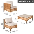 thumbnail image 4 of Uforic 7-Piece Outdoor Patio Furniture Set, PE Wicker Sectional Sofa Couch Patio Conversation Set for Outdoor Sectional Sofa with Coffee Table & Beige Cushions, 4 of 10