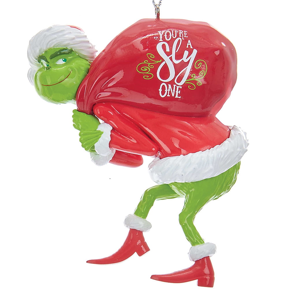 Grinch With Red Sack Christmas Tree Ornament Dr Suess Holiday
