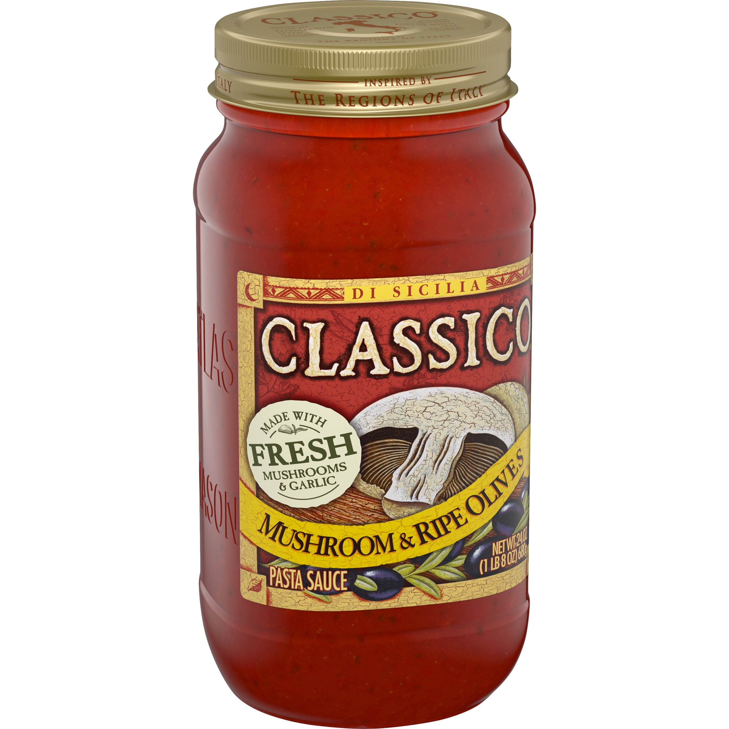 Classico Mushroom and Ripe Olives Pasta Sauce, 24 oz Jar