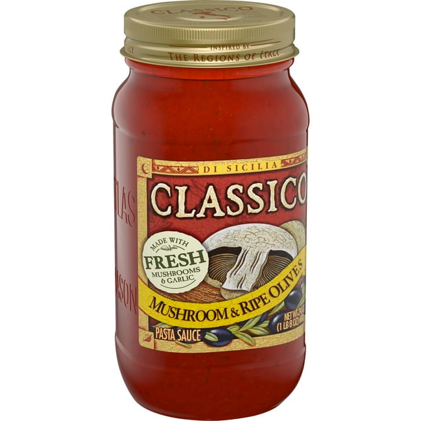Classico Mushroom and Ripe Olives Pasta Sauce, 24 oz Jar