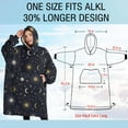 thumbnail image 4 of Oversized Wearable Blanket Hoodie,Blue Sun Moon Star Constellation Pattern Sherpa Blanket Hoodie with Super Pockets,Super Warm Fuzzy Pullover for Women & Men, 4 of 6
