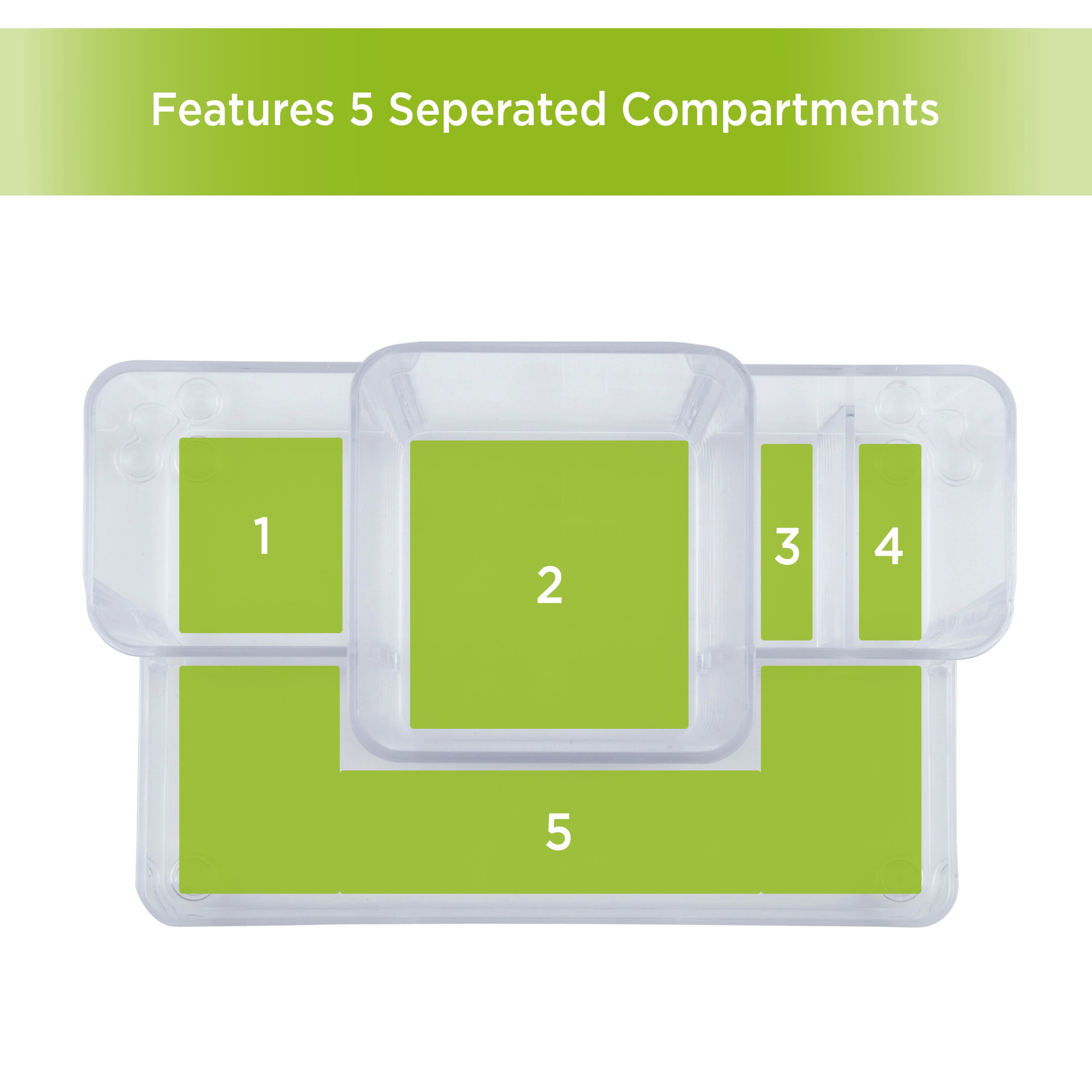 Kenney Storage Made Simple Bathroom Countertop Hair Care Center Organizer, Set of 2, Clear