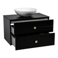 thumbnail image 2 of Modern Wall-Mounted Bathroom Vanity with Washbasin | Dune Black Matte Collection | Non-Toxic Fire-Resistant MDF-24"-No Mirror, 2 of 4