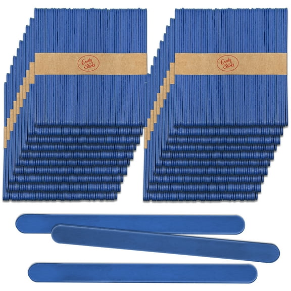 CraftySticks- 1000 Pack 4.5 Inch Blue Painted Popsicle Sticks, Wood Craft Sticks for Crafts, Learning and STEM Basics