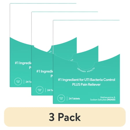 (3 pack) AZO Urinary Tract Defense Tablets, Antibacterial Protection & Pain Relief for UTI Infection Control, FSA/HSA Eligible, 24 Count