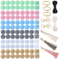 thumbnail image 1 of VOLKMI 106pcs Round Silicone Beads Set Keychain Making Kit For Keychain Necklace Bracelet Jewelry Making, 1 of 7