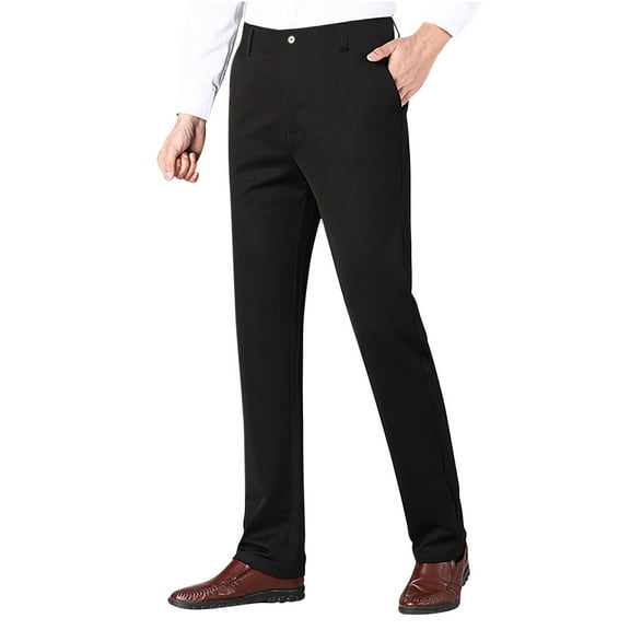 LNWUY (M-5XL)Big and Tall Men's Dress Pants Fashion Business Print Slim Straight Trousers Casual Daily Holiday Formal Cargo Pants Black L
