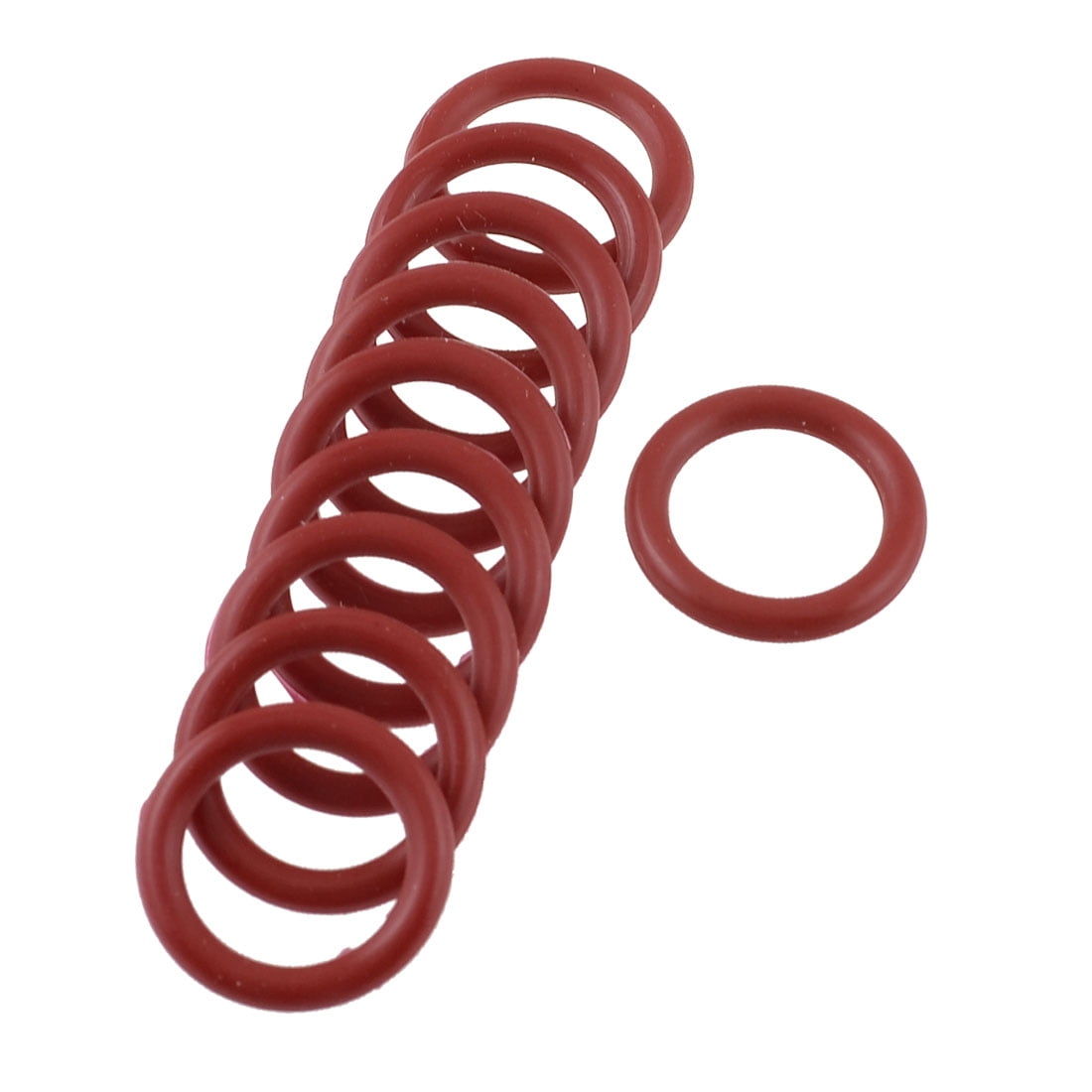10pcs 17mm Outside Dia 2.5mm Thickness Rubber Oil Filter Seal Gasket O Rings Red