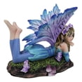 thumbnail image 4 of Fantasy Pink and Blue Girl Princess Fairy Lying On Lavender Meadows Figurine, 4 of 9