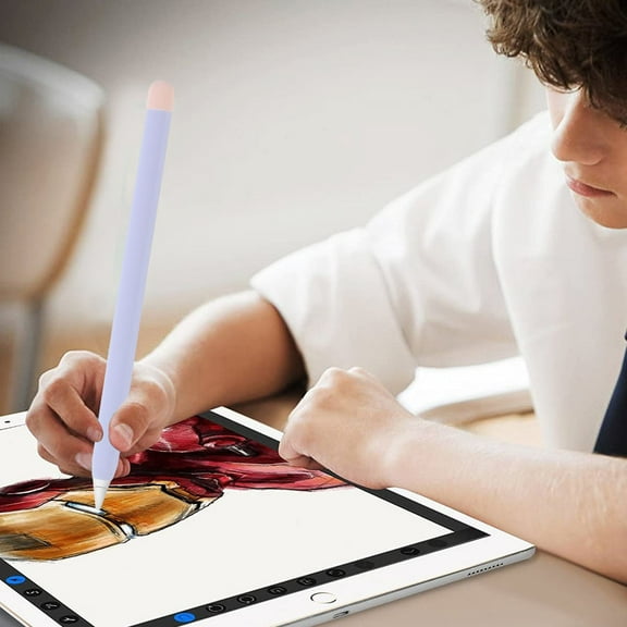 LOLIPPYY Anti-Rolling Stylus Pen Cover 1Pcs Violet Silicone for Pencil 2 Everyday Use