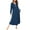 Navy Blue, variant on Women Long Nightgown V Nek Nightshirt Sleepwear Full Length Sleepshirt with Pockets Long Sleeve Sleep Dress