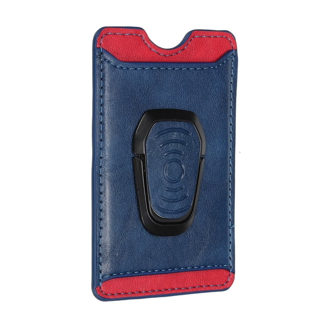Adhesivo para Teléfono Unique Bargains Tarjetero PU Ajustable Azul
