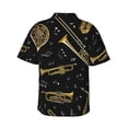 thumbnail image 4 of Trumpet Musical Notes Men'S 3d Print Casual Button Down Shirts, Novelty Hawaiian Short Sleeves 2xl, 4 of 7