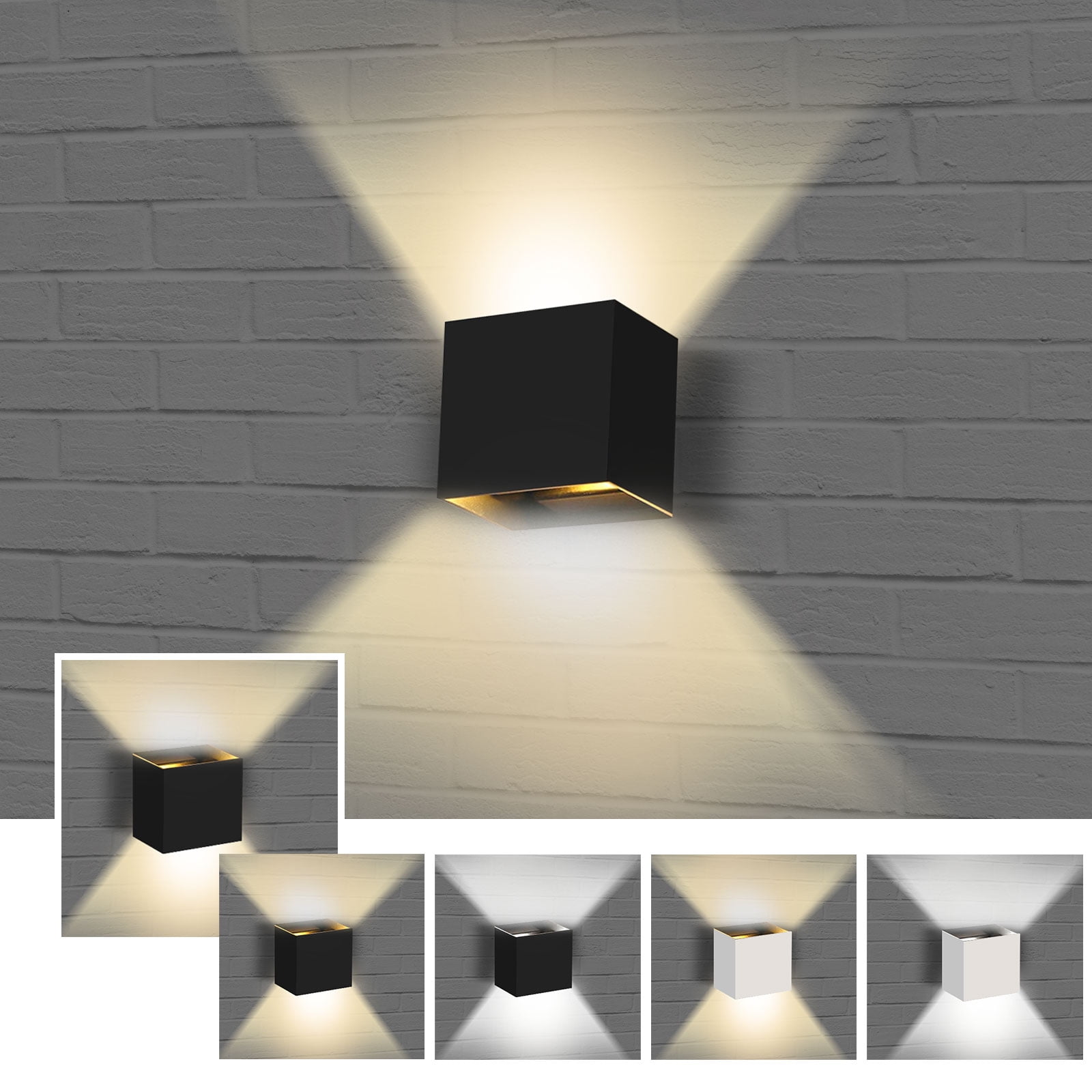 Details about   2PCS Cube LED Wall Lights Modern Up Down Sconce Lighting Fixture Corded Lamp US 