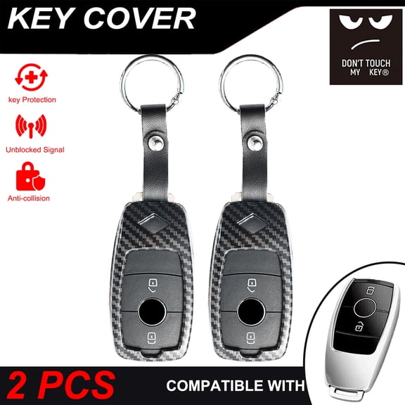 DON'T TOUCH MY KEY 2X Car Key Chain Case Cover Shell for Mercedes Benz CLK ML SL SLS SLK GLA GLK