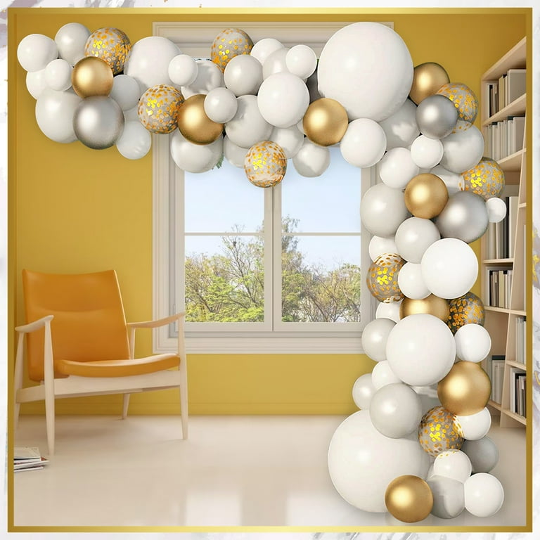 Pink And White Balloon Arch Garland Kit-121 Pcs 5+12+18 Inch White