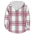 thumbnail image 4 of ZyeKqe Boys Girls Clothes Kids Casual Flannel Plaid Hoodies Jackets Spring Fall Button down Long Sleeve Shakets, 4 of 8