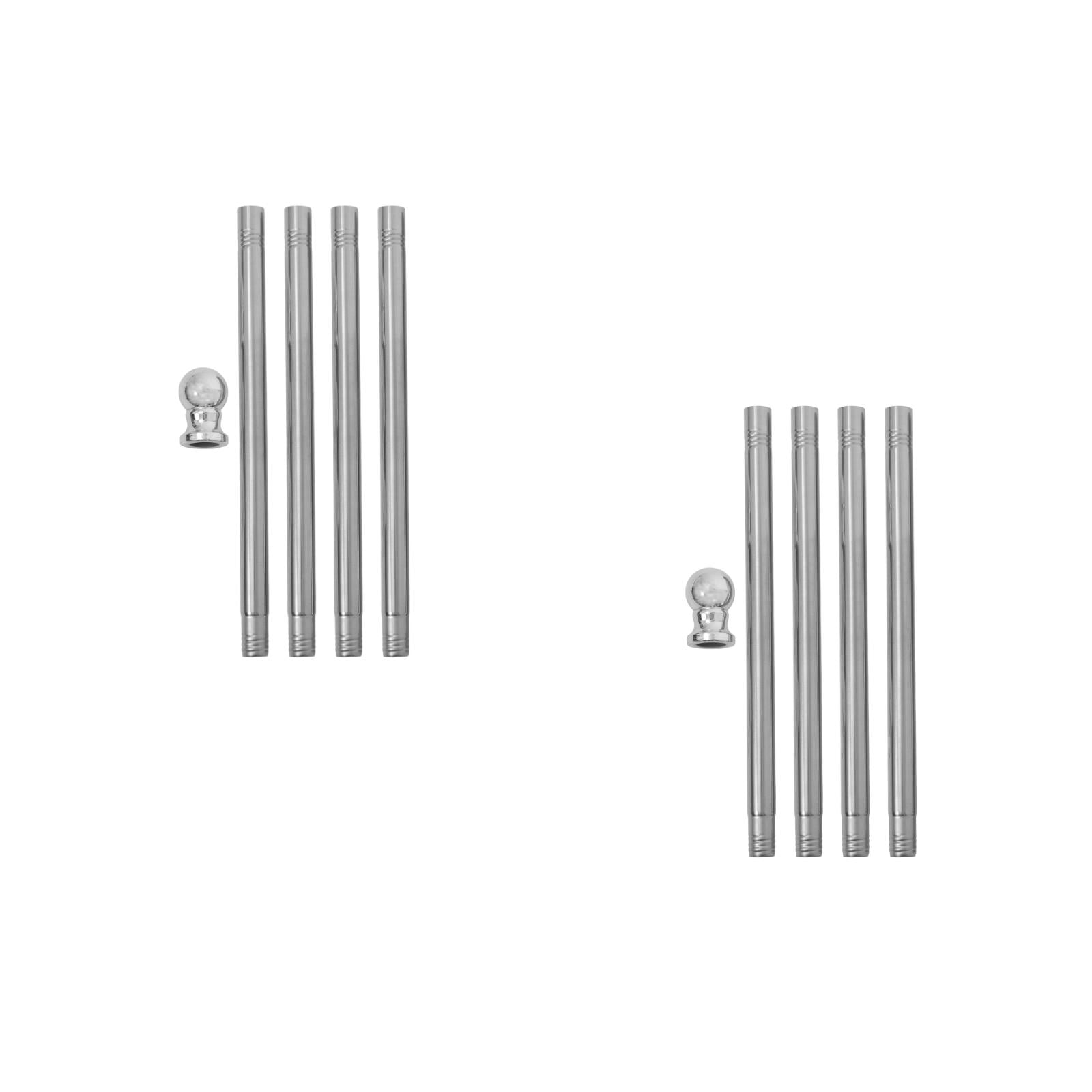 Worgeous 2pcs Stainless Steel Flagpole for Patio, Porch Flag Holder Adjustable Flagpole Heavy Duty Garden Flagpole for Outside House Garden Yard Accessories Silver