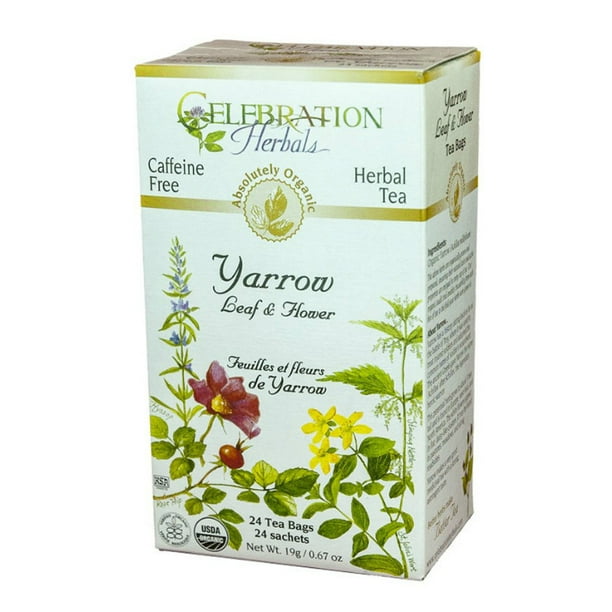 Celebration Herbals Organic Yarrow Leaf and Flower Tea Caffeine Free 24