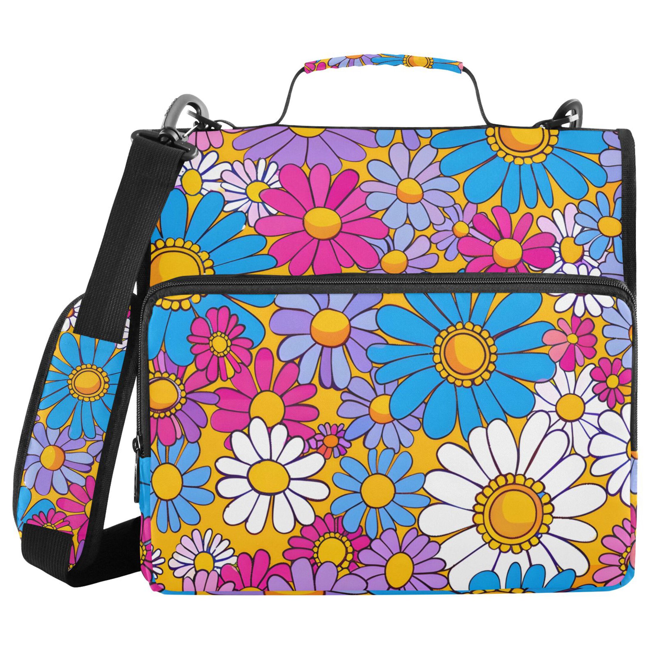 ALAZA Zipper Binder Sunflowers 3 Ring Trapper Keeper File Folder Organizer Bag
