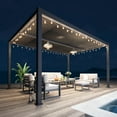 thumbnail image 5 of May in Color 12'x16' Adjustable Louvered Pergola, Metal Hardtop Pergola with Adjustable Roof, Heavy-Duty Aluminum Outdoor Pergola for Patio, Deck, Garden, Yard, Black, 5 of 10