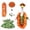 Green, variant on Porch Goose Outfits, Summer Vacation Style Costume, Includes Hawaiian Shirt, Flower Lei, Sunglasses, and Sun Hat for 23 Inch Geese