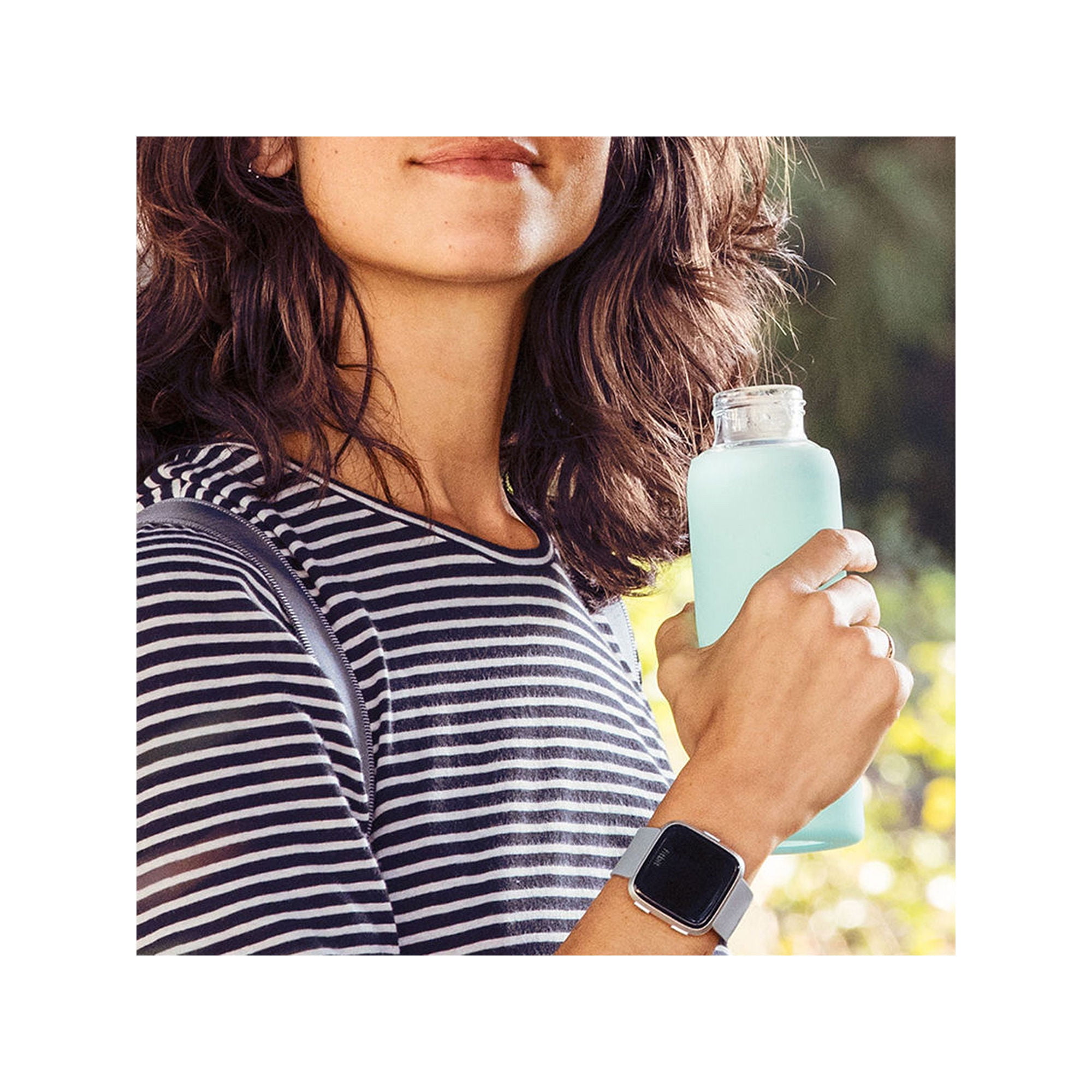 Restored Fitbit Versa (1st Gen) Smartwatch Activity Tracker - Silver/Gray (FB504) (Refurbished)