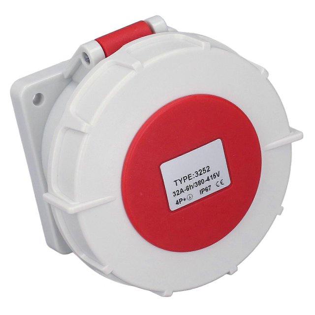 High quality Three-phase 5-core 32A IP67 industrial waterproof concealed socket