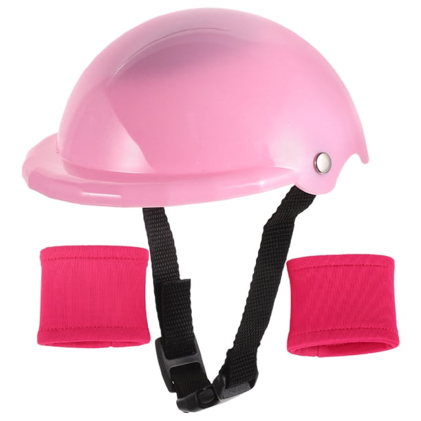 1 Juego de suministros deportivos para muñecas, accesorios para muñecas, Mini casco de seguridad y rodilleras para juego de simulación, casco de muñeca para juegos de rol
