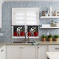 thumbnail image 3 of 36 Inch Long Tier Curtains for Kitchen, Chef Gourmet Black Grid Vintage Texture Bathroom Window Curtains Rod Pocket Short Curtains Window Treatment Tiers for Living Room Farmhouse 2 Panels, 3 of 5