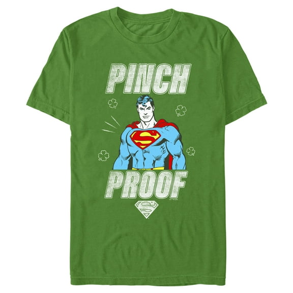 Men's Superman St. Patrick's Day Pinch Proof Man of Steel Graphic Tee Kelly Green 2X Large