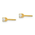 thumbnail image 2 of 14K Yellow Gold Earring Birthstone (04) April Women'S Crystal 3 mm, 2 of 3