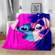 thumbnail image 3 of Manta de felpa suave con dibujos animados de Disney Stitch, manta de franela para sala de estar, dormitorio, cama, sofá, funda de picnic, 3 of 5