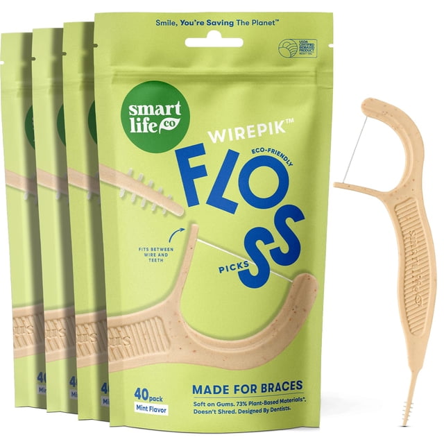 Flossers SmartLifeCo para ortodoncia ecológica, paquete de 160 unidades