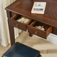 thumbnail image 5 of LEEMTORIG Traditional Solid Wood Writing Desk, Small Secretary Desk with 2 Drawers, Mahogany Desk Cherry Wood Writing Table for Home Office, 31.5" W French Provincial Desk, Cherry Walnut SSZ-D1258, 5 of 8