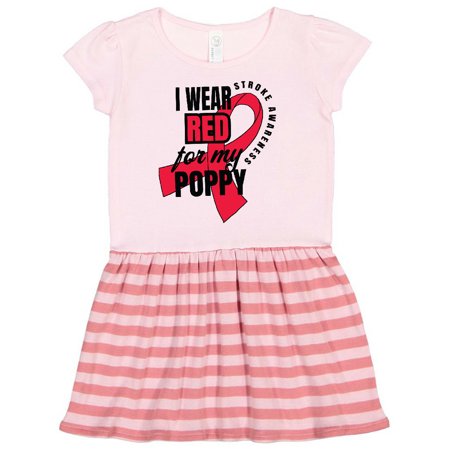 

Inktastic I Wear Red For My Poppy Stroke Awareness Gift Toddler Girl Dress