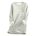 thumbnail image 3 of Aboser Yes I'm Still Cold Fleece Blouses for Women Warm Sherpa Lined Sweatshirt Plus Size Winter Thicken Undershirt Thermal Plush Pullover Tops Long Sleeve Crewneck Shirts, 3 of 4
