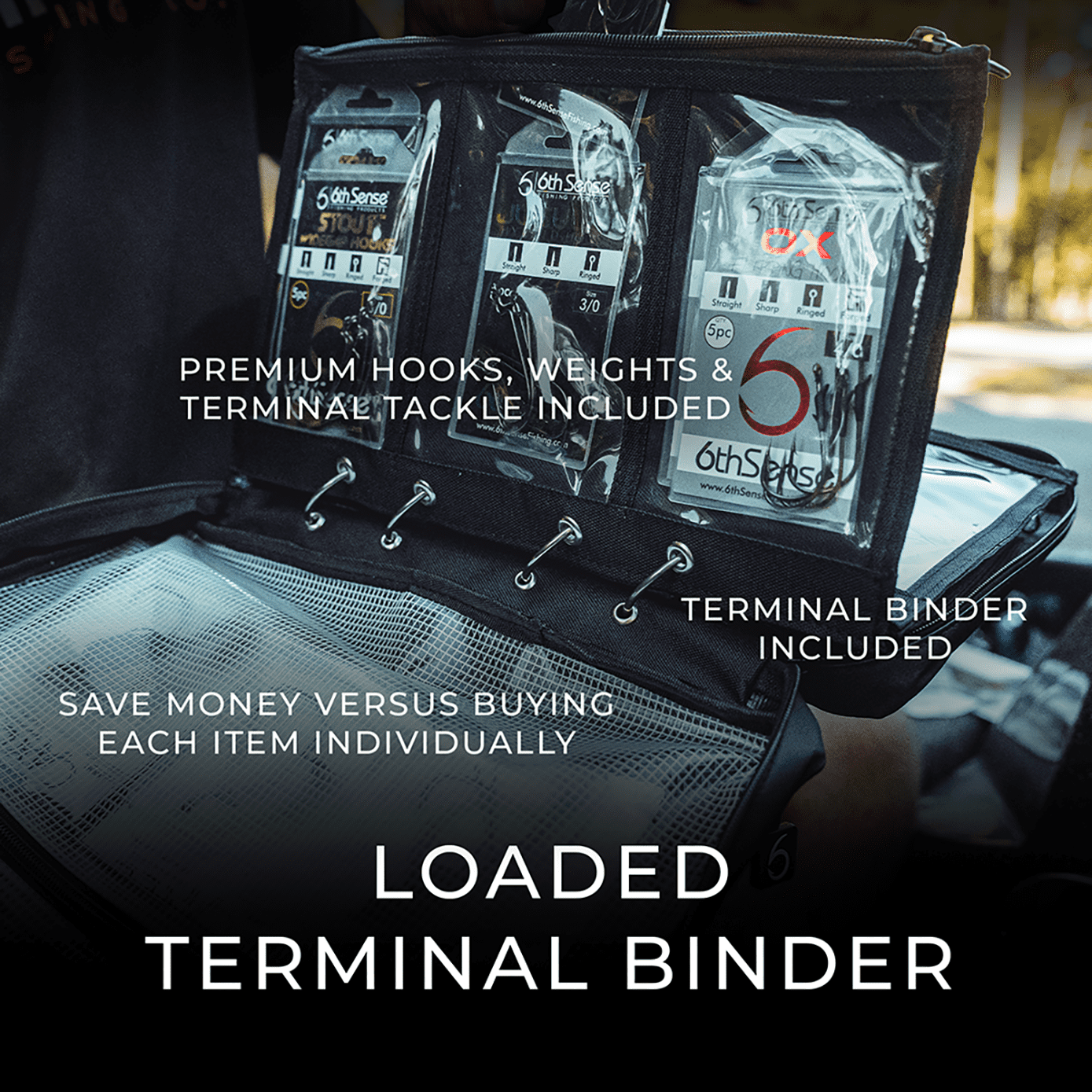 6th Sense – Loaded Terminal Binder Bundle – Organized Terminal Tackle Kit with Hooks, Weights, and Rigging Essentials