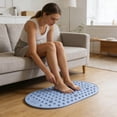 thumbnail image 4 of Round Non Shower Bath Mat with Suction Cups & Drain Holes, Machine Washable Bathtub Mat for Bathroom Swimming Pool(Blue,65x40cm), 4 of 6