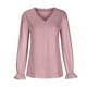 thumbnail image 5 of Tops de encaje de manga larga sexy con encaje Qpenwork de color sólido con cuello en V para mujer Fridja bvmnju4294, 5 of 6