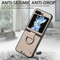 thumbnail image 2 of Cases for Samsung Galaxy Z Flip 7 Case with Ring, Hard PC + Luxury PU Leather Shockproof Protective Phone Cover Compatible with Samsung Galaxy Z Flip 7, Khaki, 2 of 9