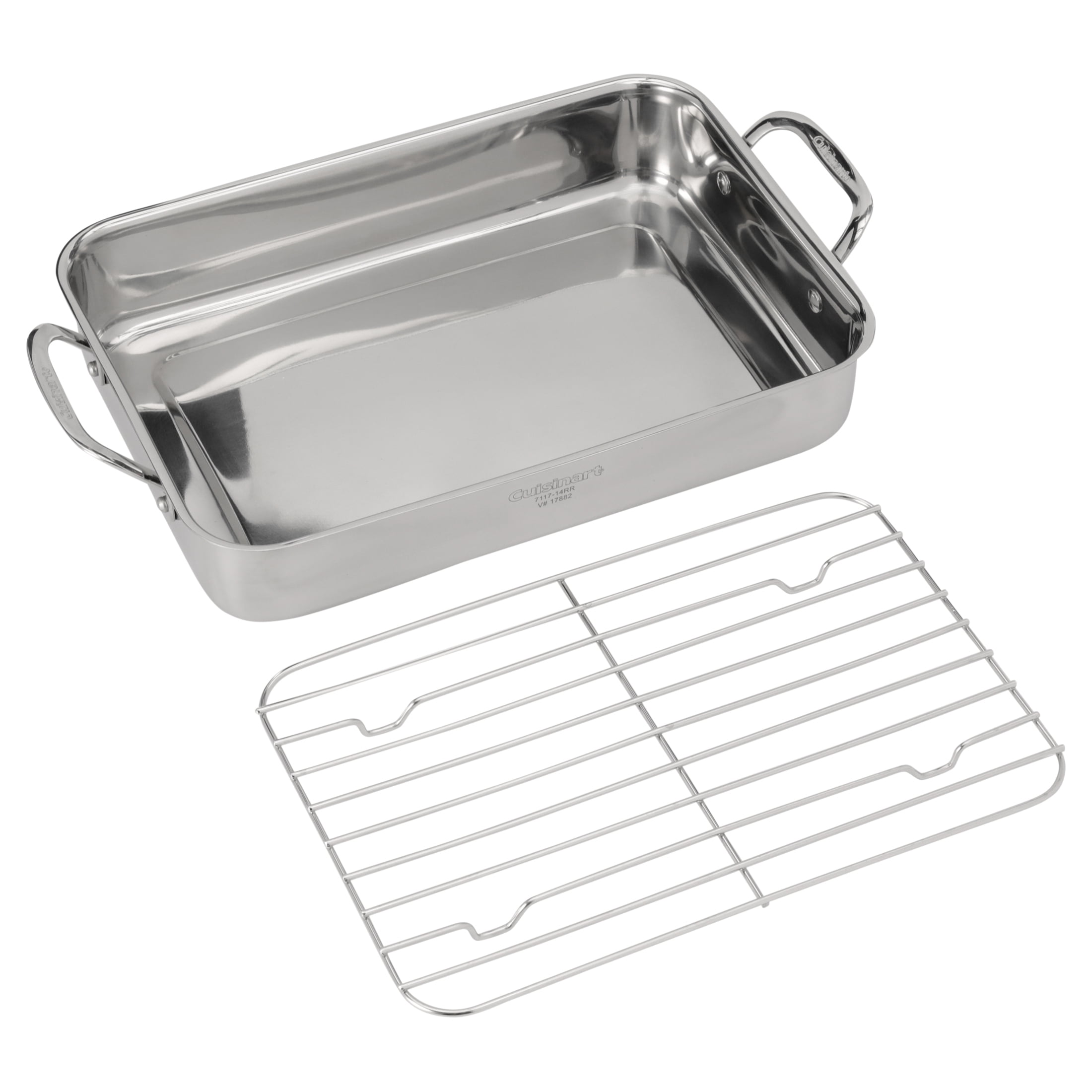 Cuisinart Chef's Classic Stainless Steel 14 Lasagna Pan with Stainless  Roasting Rack 