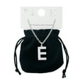 thumbnail image 2 of Time and Tru Women's Silvertone Initial E Necklace with Giftable Pouch, 2 of 5