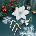 thumbnail image 6 of Glitter Christmas Flower, 120Pcs Poinsettia Flowers Decorative Artificial Christmas Flowers with Clips Christmas Tree Decoration Kits, 6 of 7