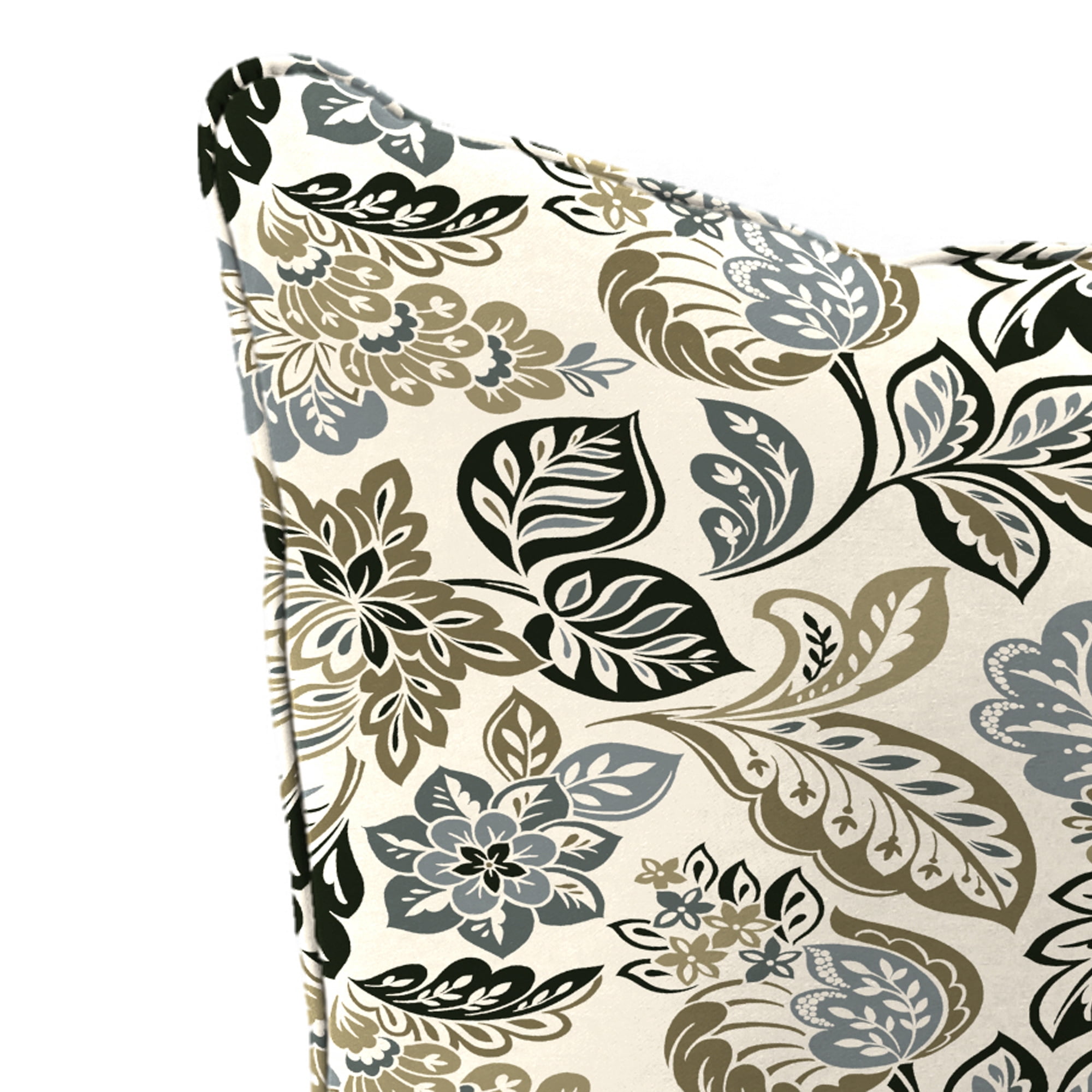 Jordan Manufacturing 46.5" x 24" Dailey Pewter Multicolor Paisley Rectangular Outdoor Deep Seat Chair Cushion Set with Welt