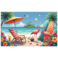 thumbnail image 7 of Colorful Beach Backdrop Flamingo Tropical Summer Banner Palm Tree for Beach Party Photography Summer Celebration, 7 of 7