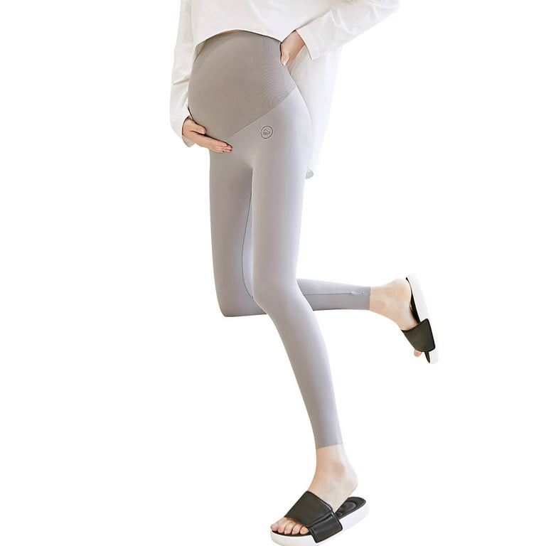 Pgeraug leggings for women High Waist Thin Shark Skin Pregnant Wearing  Pregnant Leggings pants for women B L