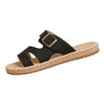 thumbnail image 2 of Women's Flats,Comfortable Sandals for Women,Summer Shoes,Summer Sandals for Women,Flat Sandals for Women,Women's Fashion Plus-Size Flat Sandals With Buckles,Black,6, 2 of 6